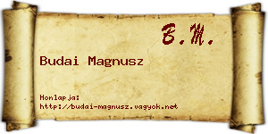 Budai Magnusz névjegykártya